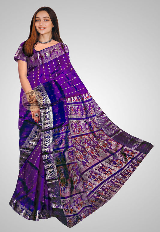 Handloom Swarnachari saree with intricate motifs and luxurious texture