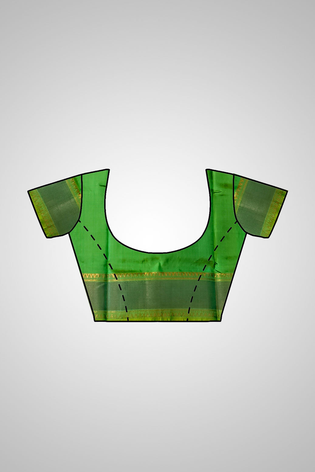 Buy Pure Katan Silk Saree – Saree with stitched blouse styling view