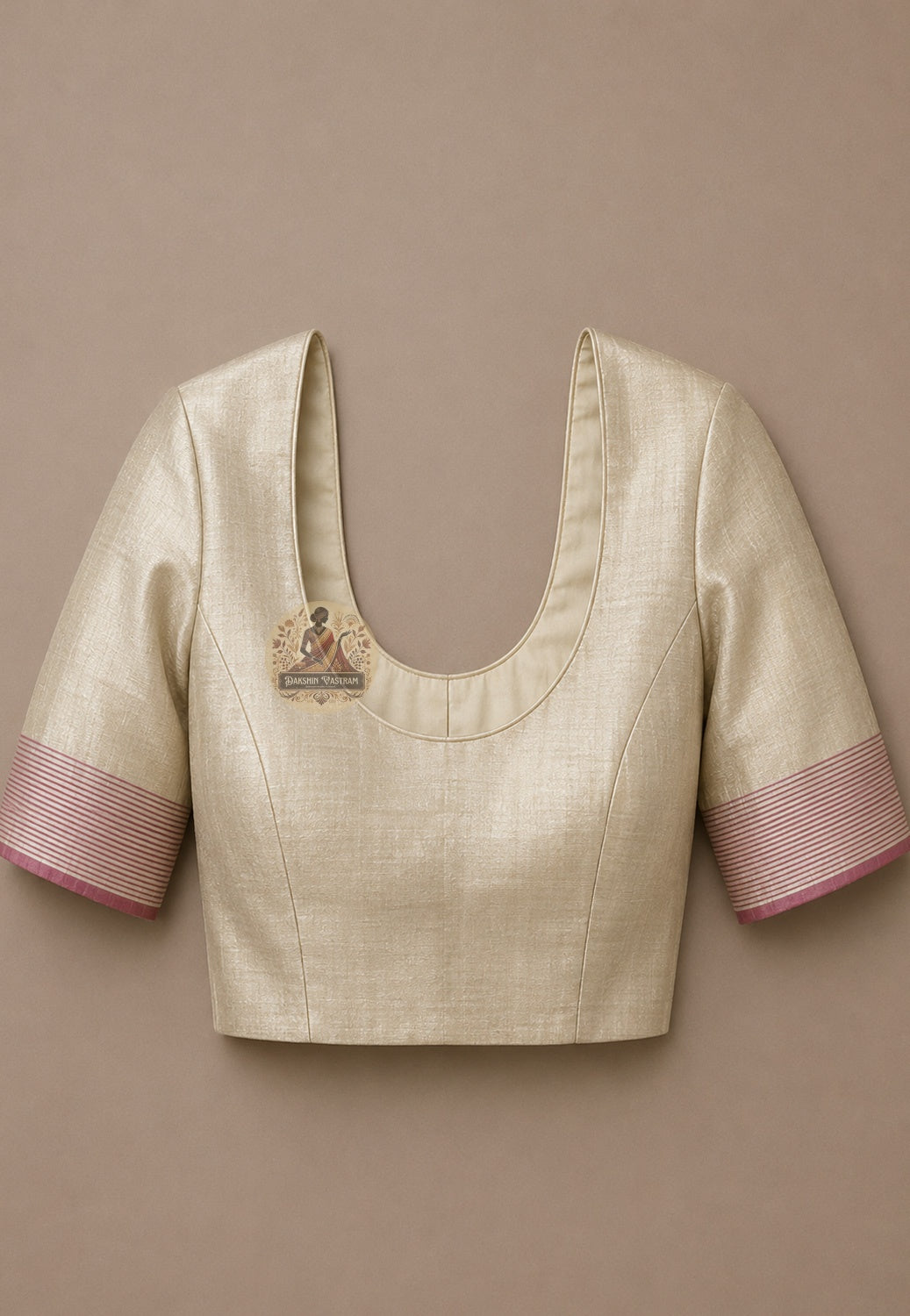 Matching blouse piece included with natural amber Ghicha Tussar Silk Saree kantha temple marigold Ashtami anjali Durga Puja 2026 Bengal