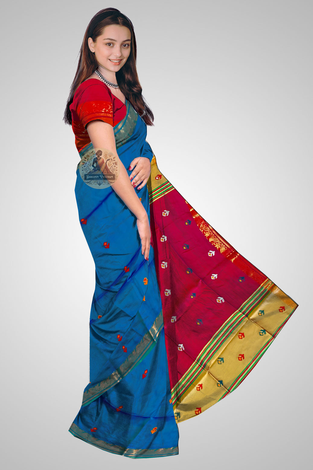 Buy Pure Silk Saree online – Pure Silk Saree side view