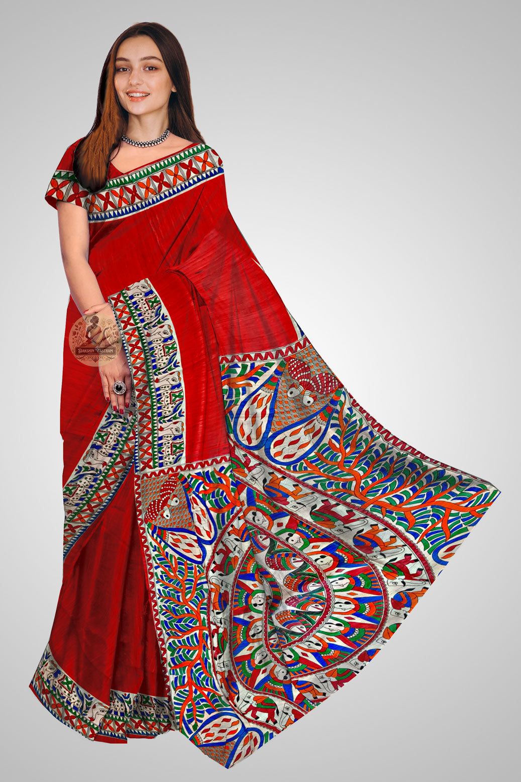 Shop Tussar Silk Saree online – Complete saree front view