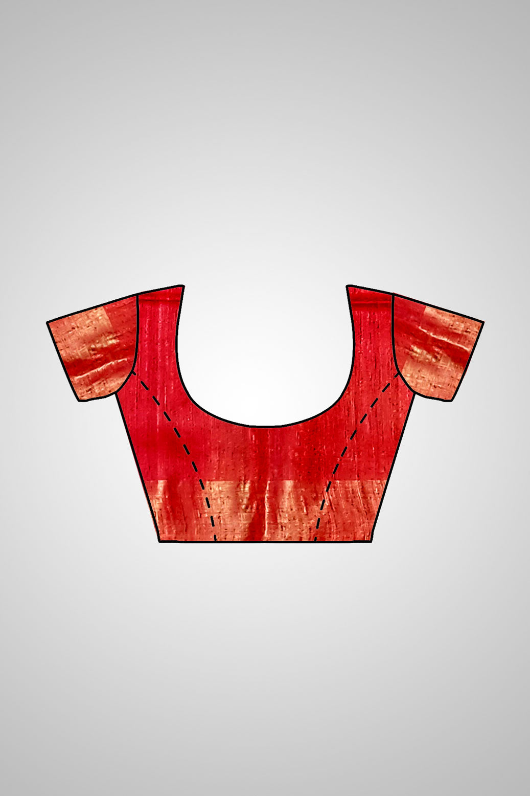 Buy Traditional Tussar Saree – Saree and blouse combo flatlay view