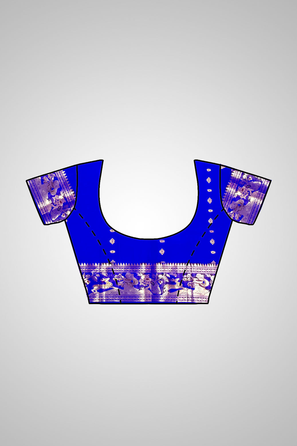 Buy Swarnachari Saree online – Saree paired with blouse view