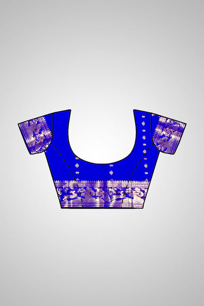 Buy Swarnachari Saree online – Saree paired with blouse view