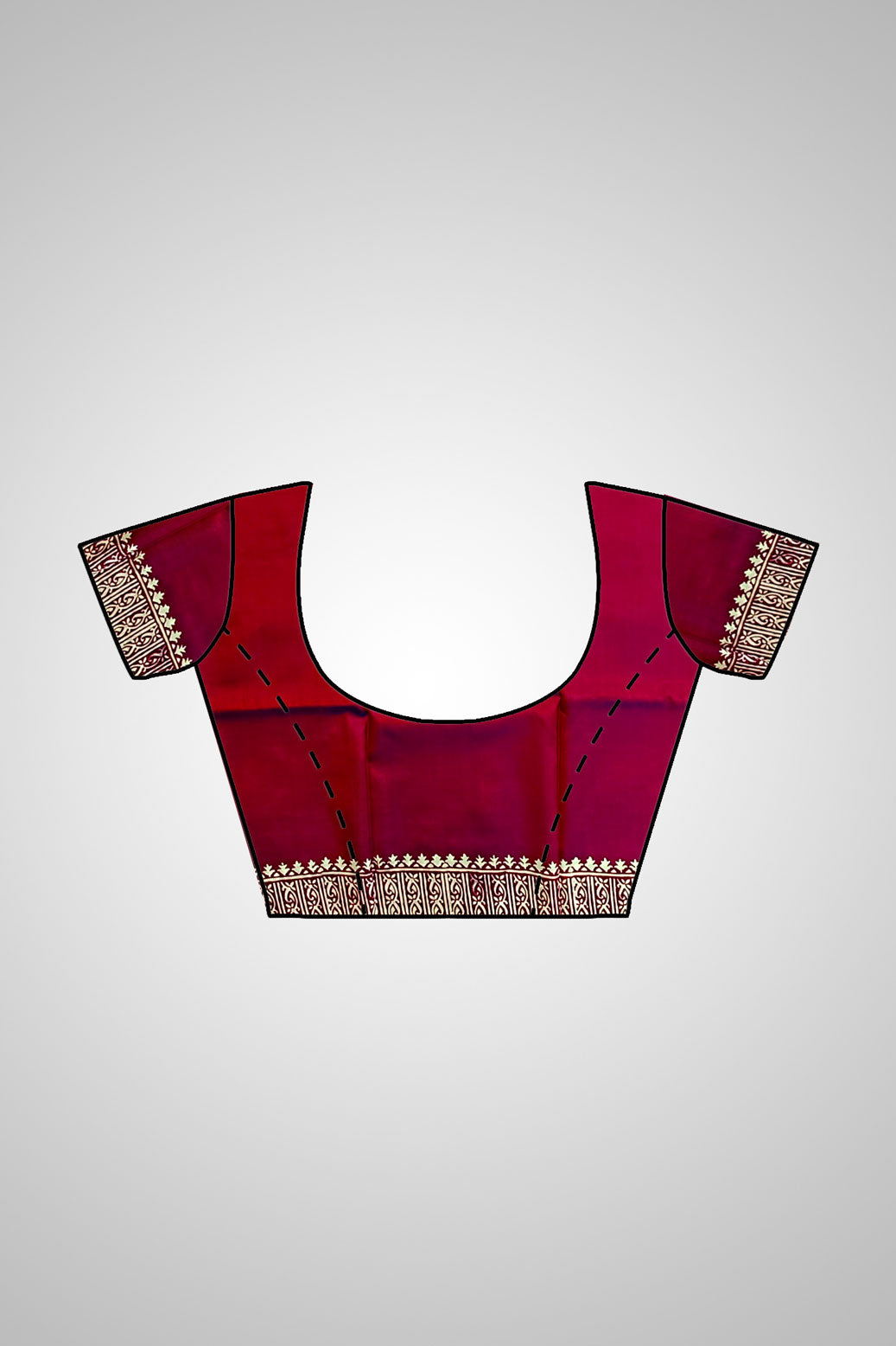 Buy Bengal Pure Silk Saree UK – Saree with attached blouse view