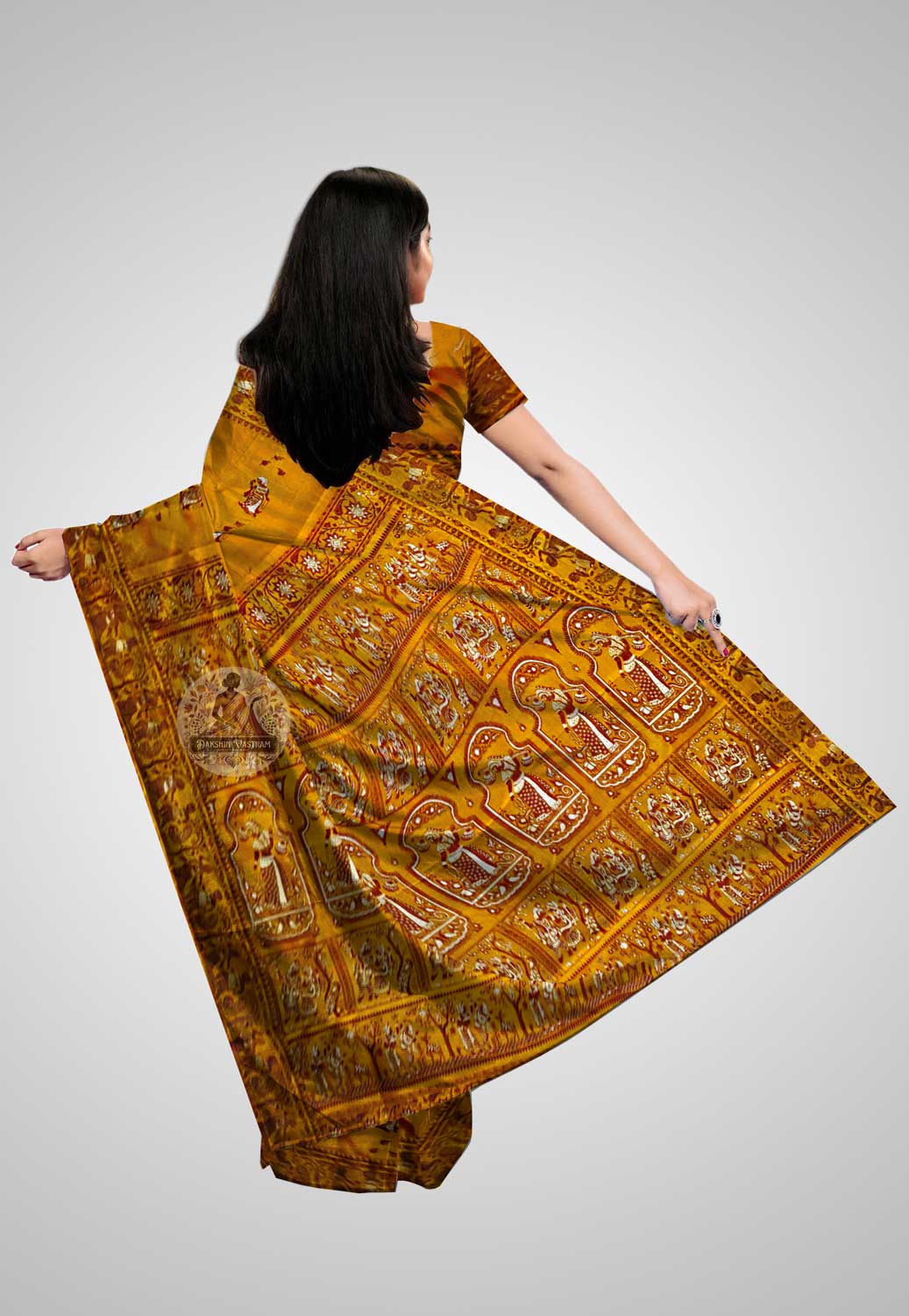 Buy Baluchari Silk Saree online – Baluchari Pure Silk Saree rear view