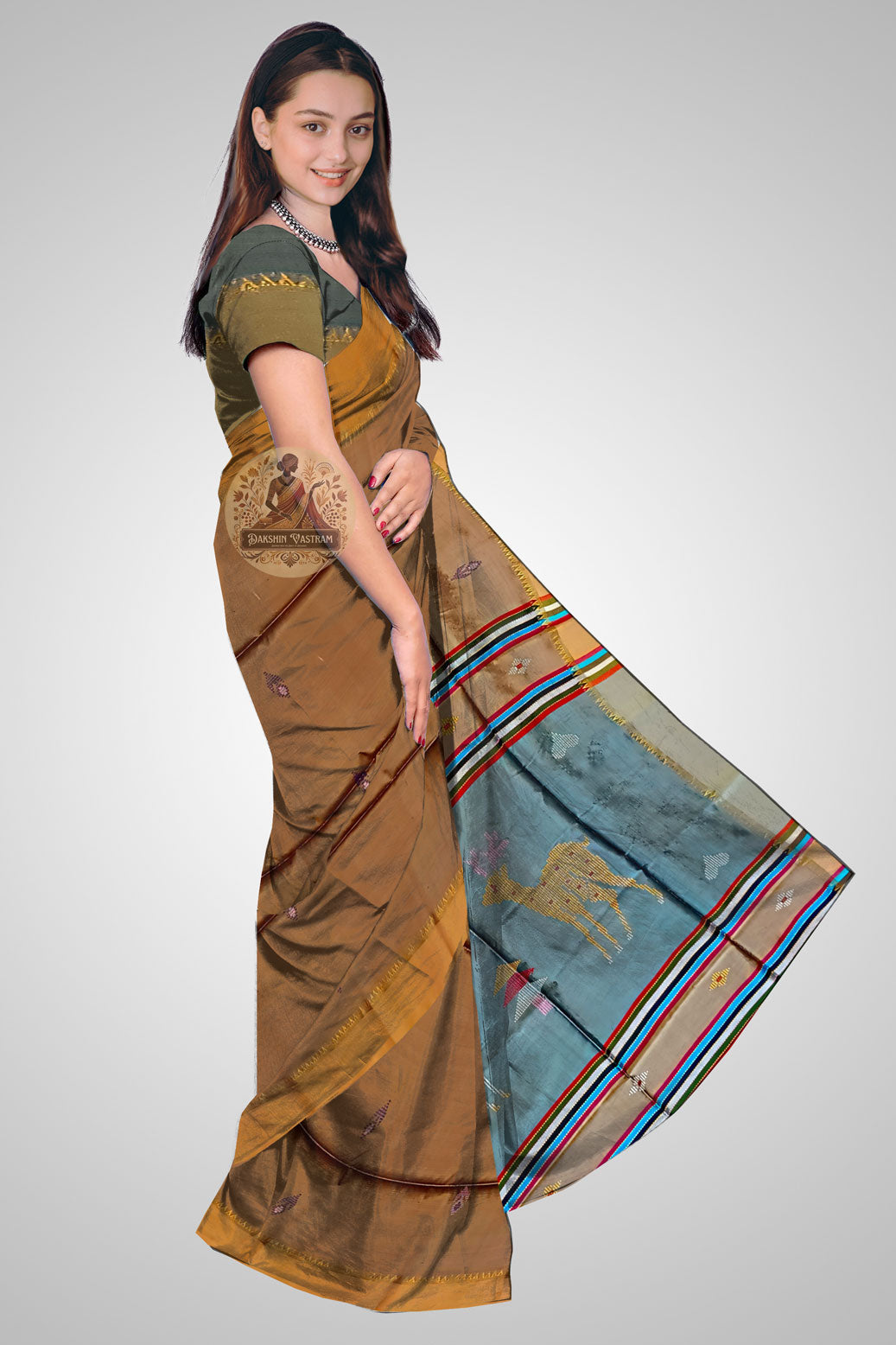 Shop Bengal Katan Saree – Pure silk side profile drape