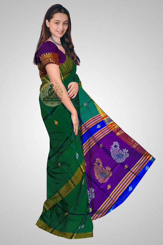 Buy Handloom Pure Silk Saree online – elegant side view