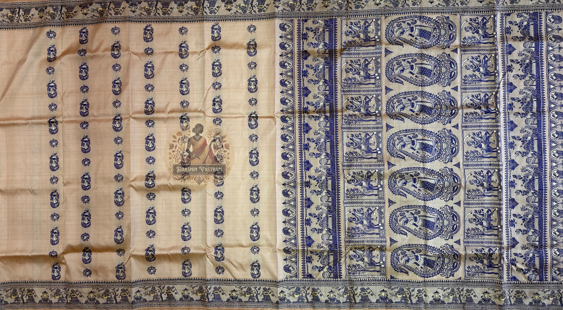 Buy Authentic Baluchari Saree online – Pallu design showcasing artistry