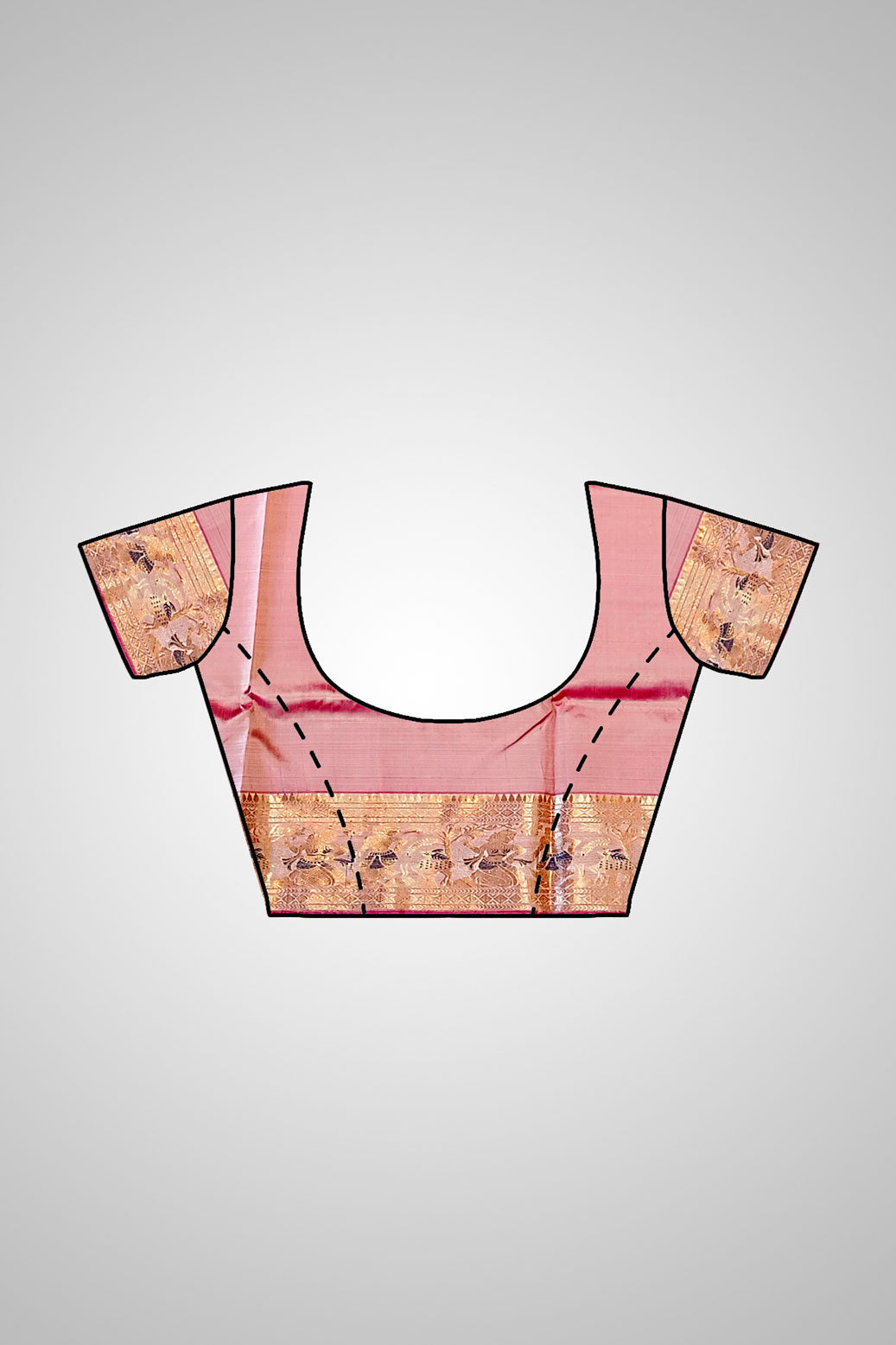 Shop Handloom Silk Saree online – Saree with stitched blouse view