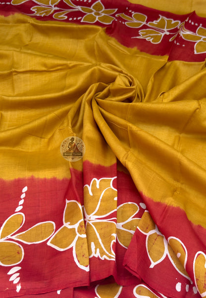 Back view of unstitched blouse piece from premium Bishnupur Katan Silk Saree, showcasing the dense handloom weave and fine Bengal silk craftsmanship