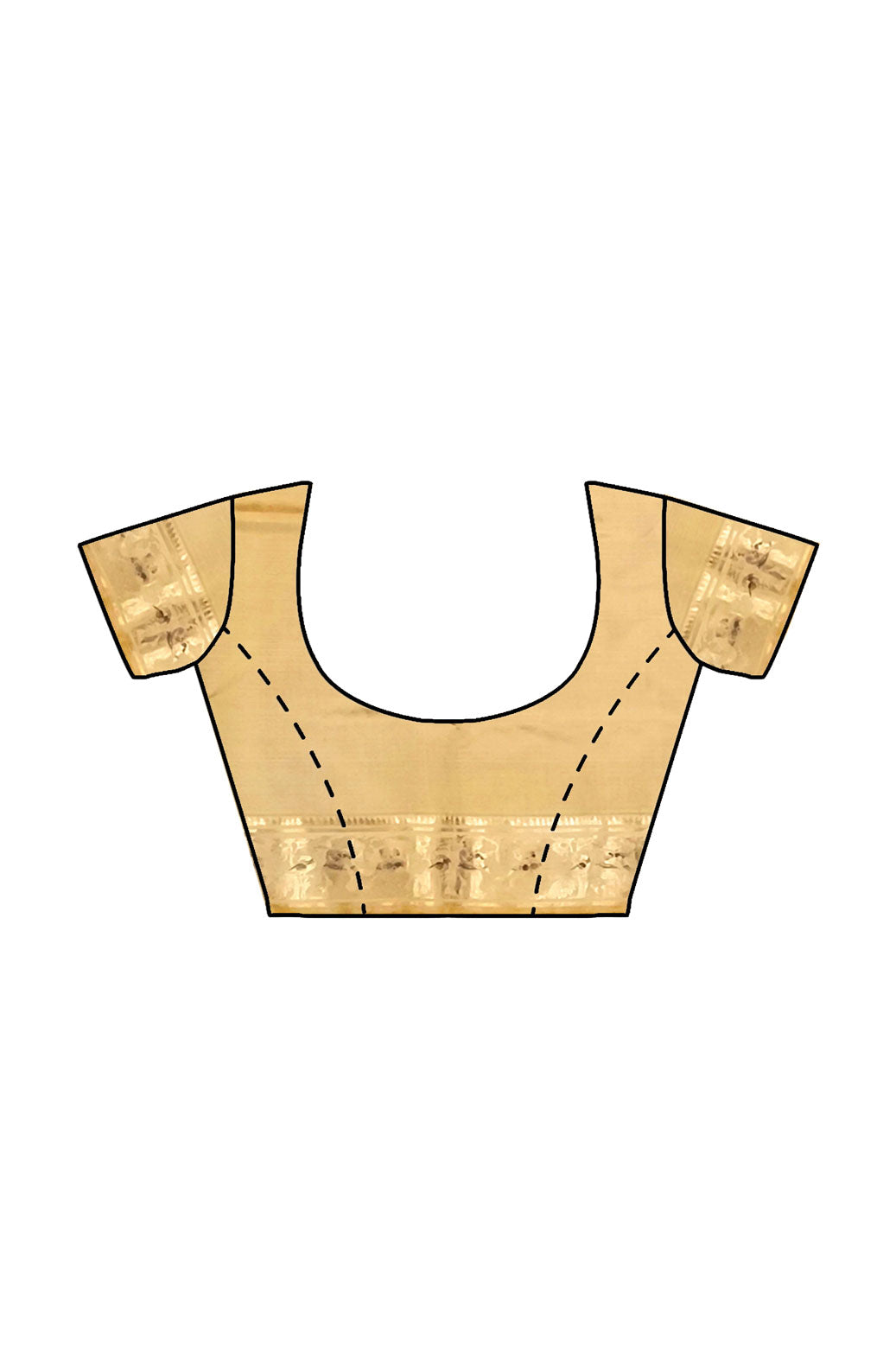 Buy Swarnachari Saree online – Saree with stitched blouse displayed