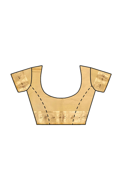 Buy Swarnachari Saree online – Saree with stitched blouse displayed