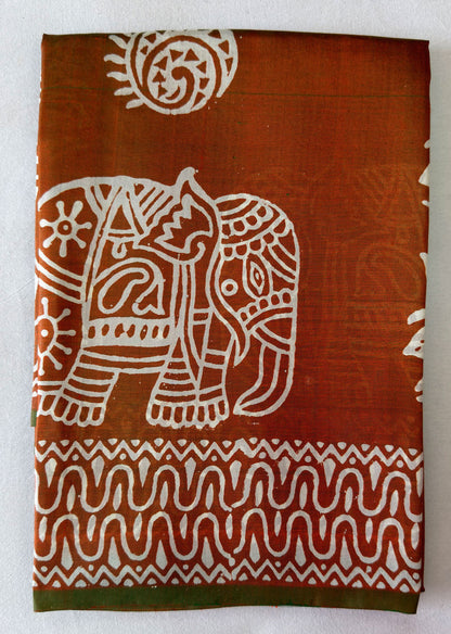 Shop Mulberry Silk Saree online – Full saree layout showing overall design