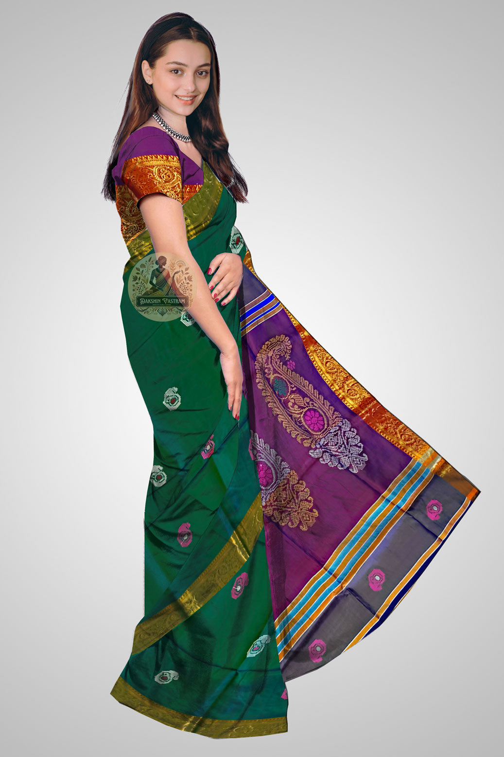 Buy Pure Silk Saree online – Pure Silk Saree side view