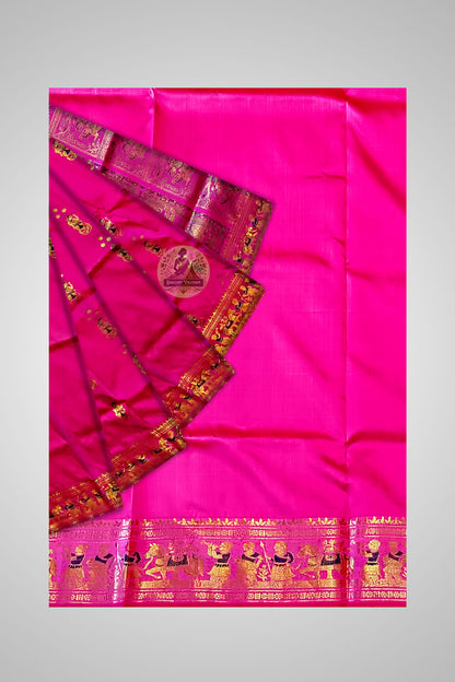 Shop Festive Silk Sarees online – Close-up of Swarnachari weave
