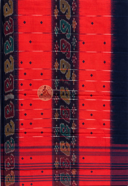 Close-up of pure cotton handloom weave showing fine natural texture, traditional thread work, and the craft legacy of Indian handloom weavers