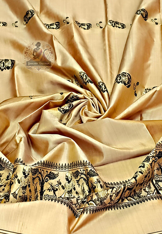 Buy Indian Pure Silk Stole Online – Front view of handloom stole