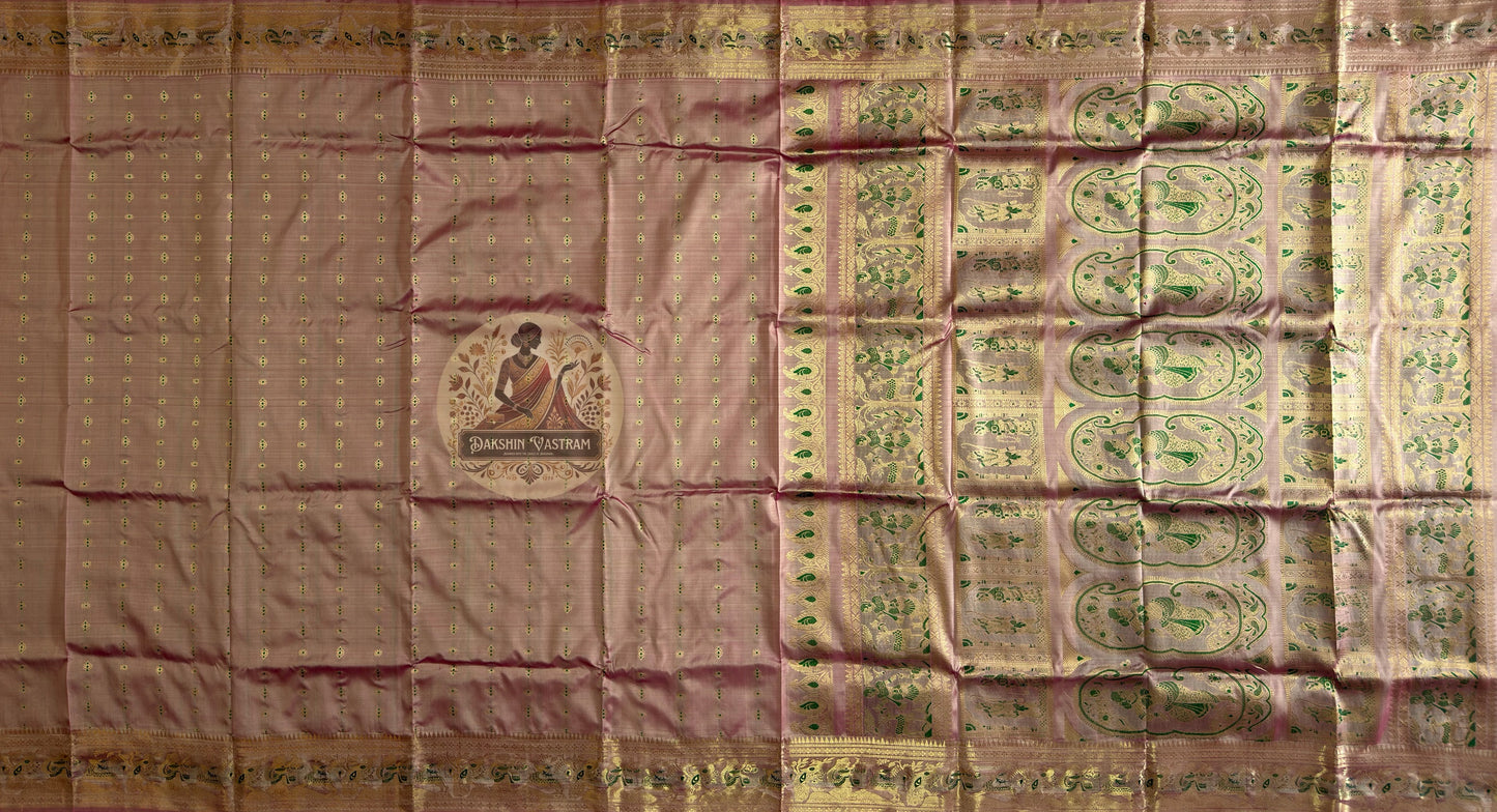 Swarnachari Pure Silk Saree with 200-year-old Bengal weaving tradition – artisan collection by Dakshin Vastram