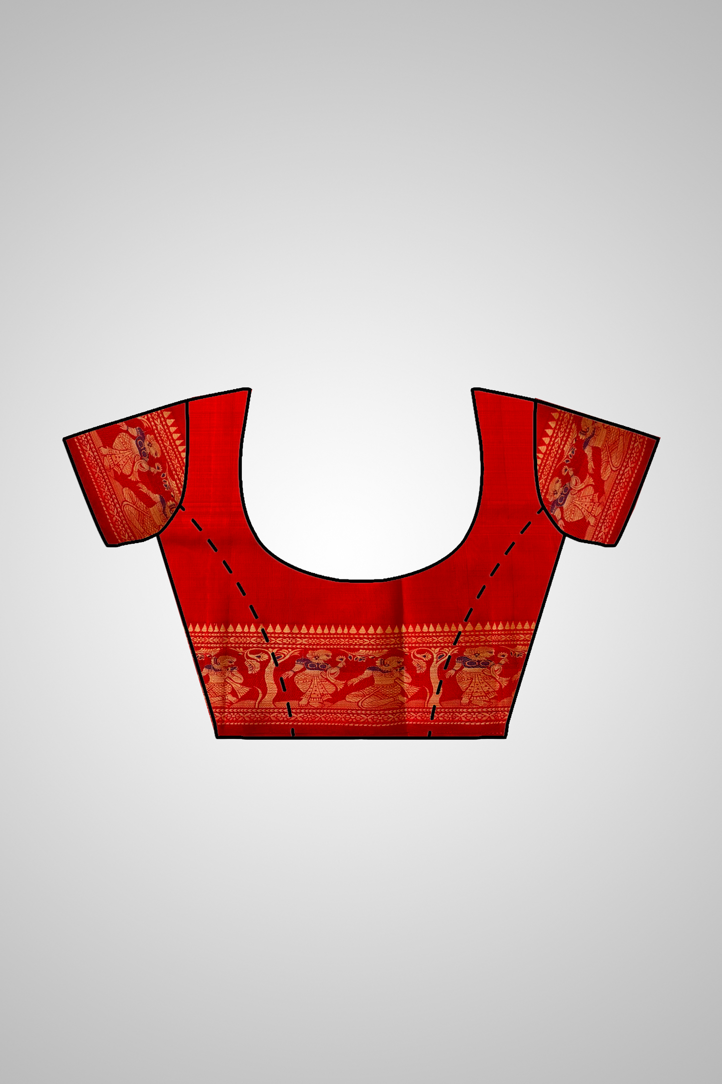 Shop Indian Saree in UK – Saree with stitched blouse view
