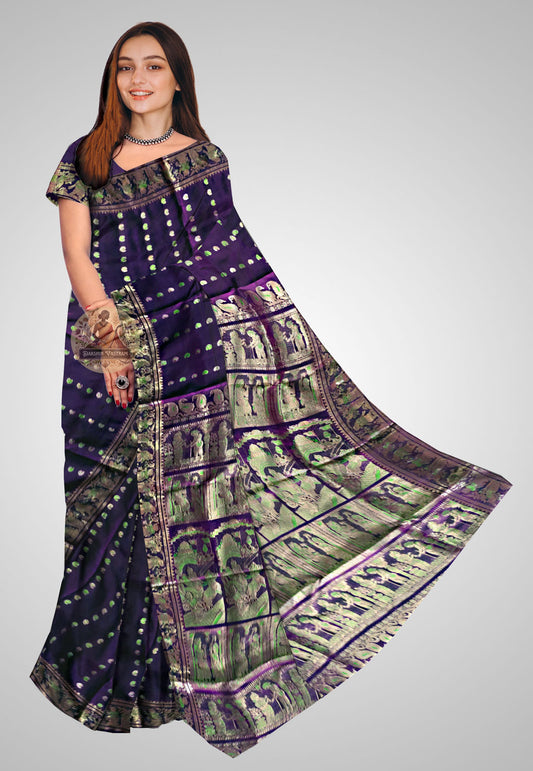 Buy Handloom Swarnachari Silk Saree online – front view