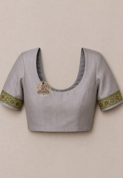 Matching blouse piece included with authentic Bishnupur Baluchari Silk Saree Kurukshetra dawn narrative handloom Bengal