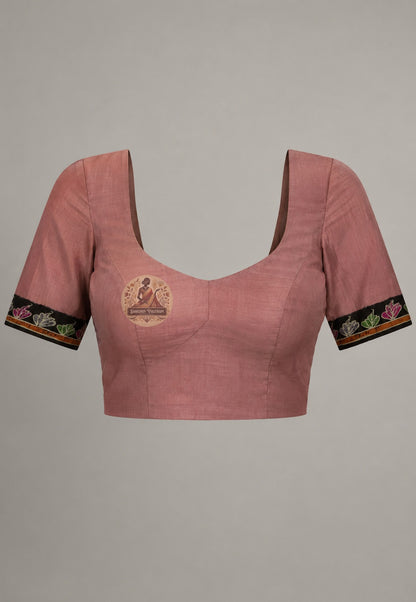 Included blouse piece for Bishnupur Pure Katan Silk saree showing silk fabric texture and colour