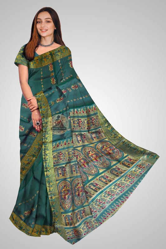 Buy Baluchari pure silk saree online – front view elegant drape