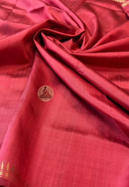 Close-up of handwoven honeycomb grid with zari jasmine buti detail on Bishnupur Katan Silk Saree border