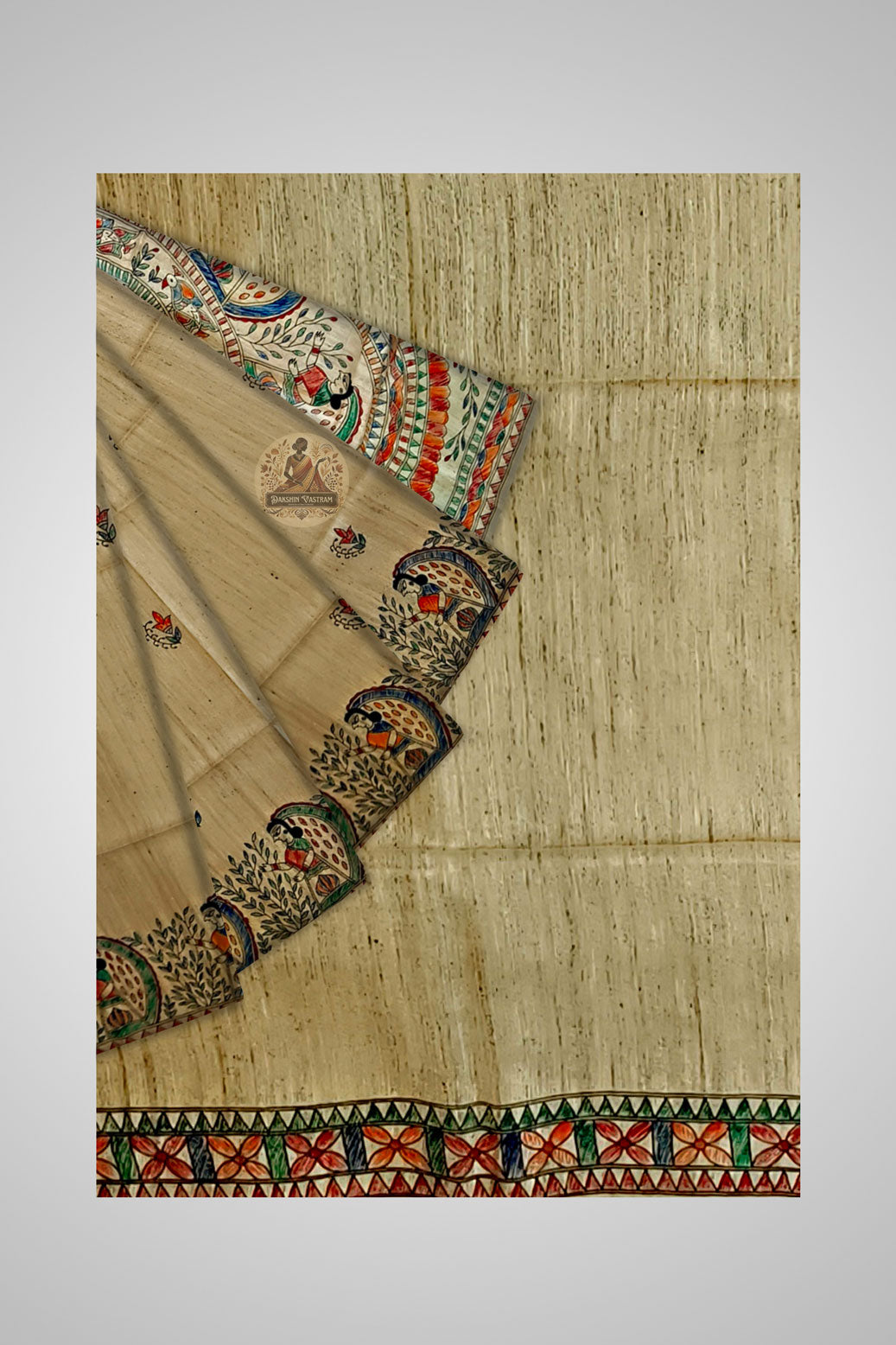 Shop Elegant Tussar Silk Saree – Artisan weave close-up