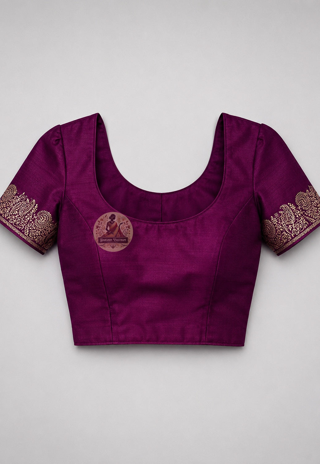 Blouse piece of Bishnupur Katan silk saree with handwoven Bankura Bengal border, pure silk, puja and reception wear