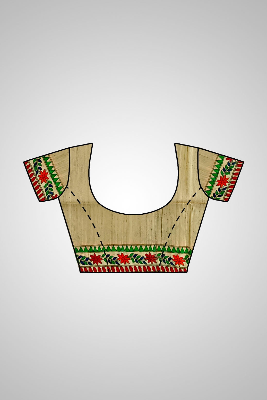 Buy Lightweight Tussar Silk Saree – Full view with blouse piece