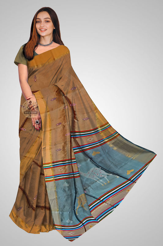 Buy Indian Silk Saree – Traditional Katan silk front view