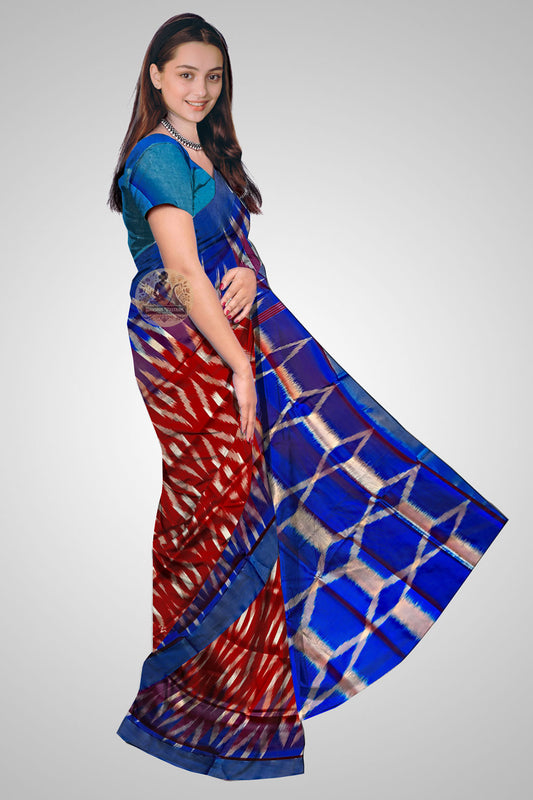 Shop Pure Silk Saree from Bengal – Side profile showing elegant texture