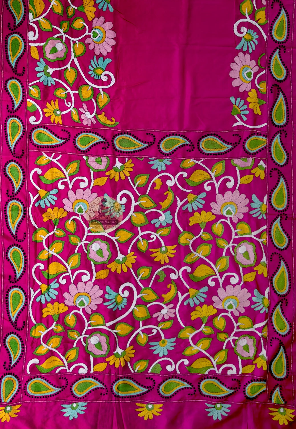 Close-up of Bishnupur handloom saree weave showing traditional temple-inspired motifs on pure cotton silk fabric