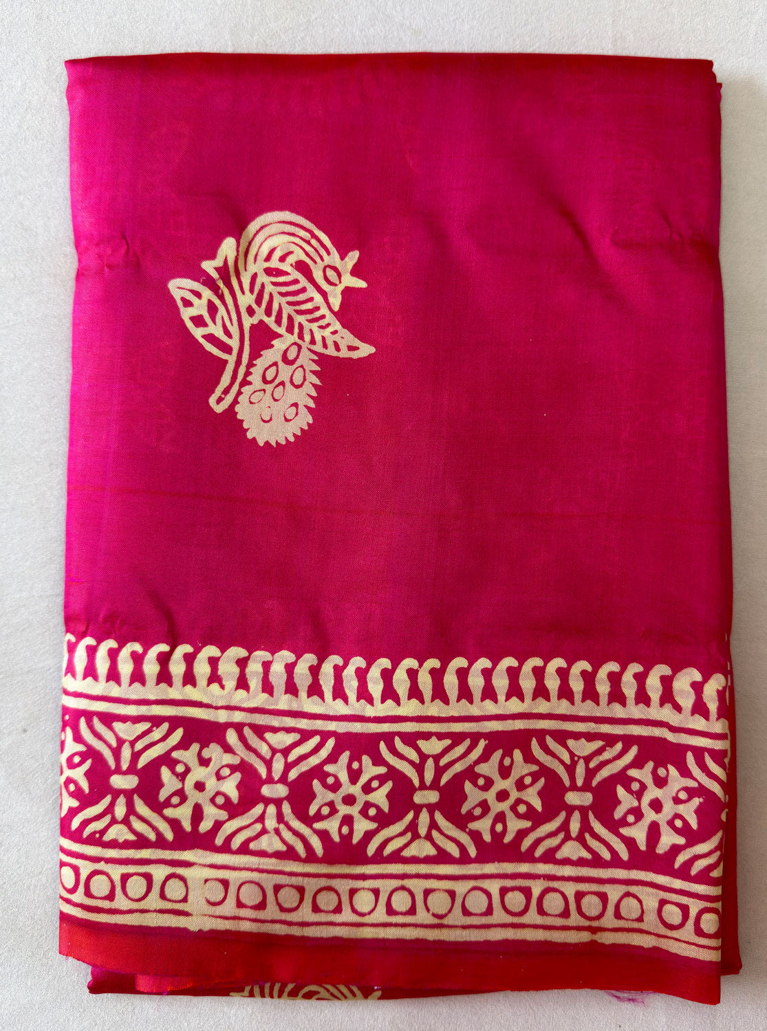 Shop Bishnupuri Mulberry Saree online – Full saree laid flat display