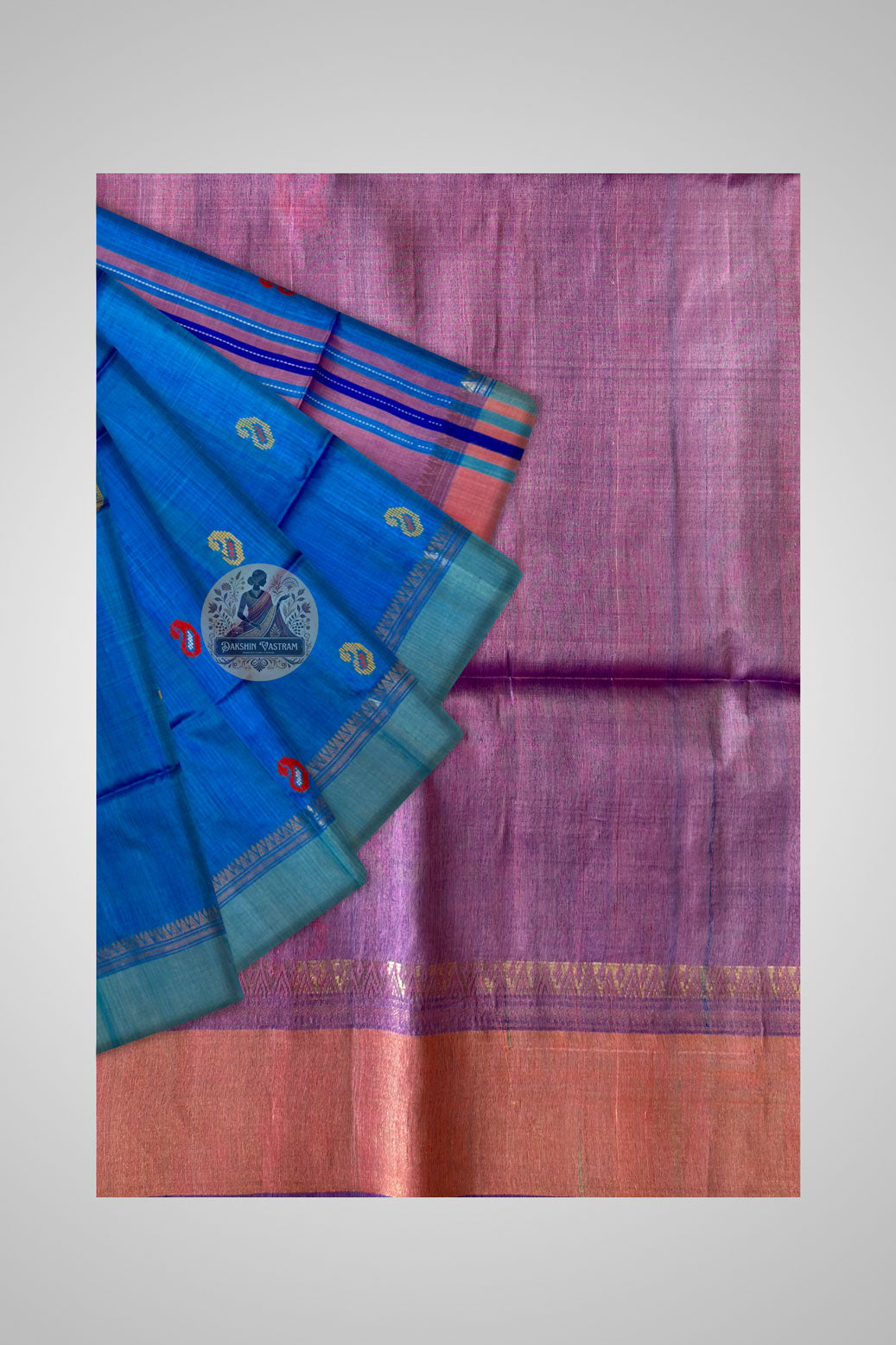 Elegant Bishnupur Pure Katan Silk Saree with traditional Bengal motifs – luxury Indian handloom saree for weddings and cultural events