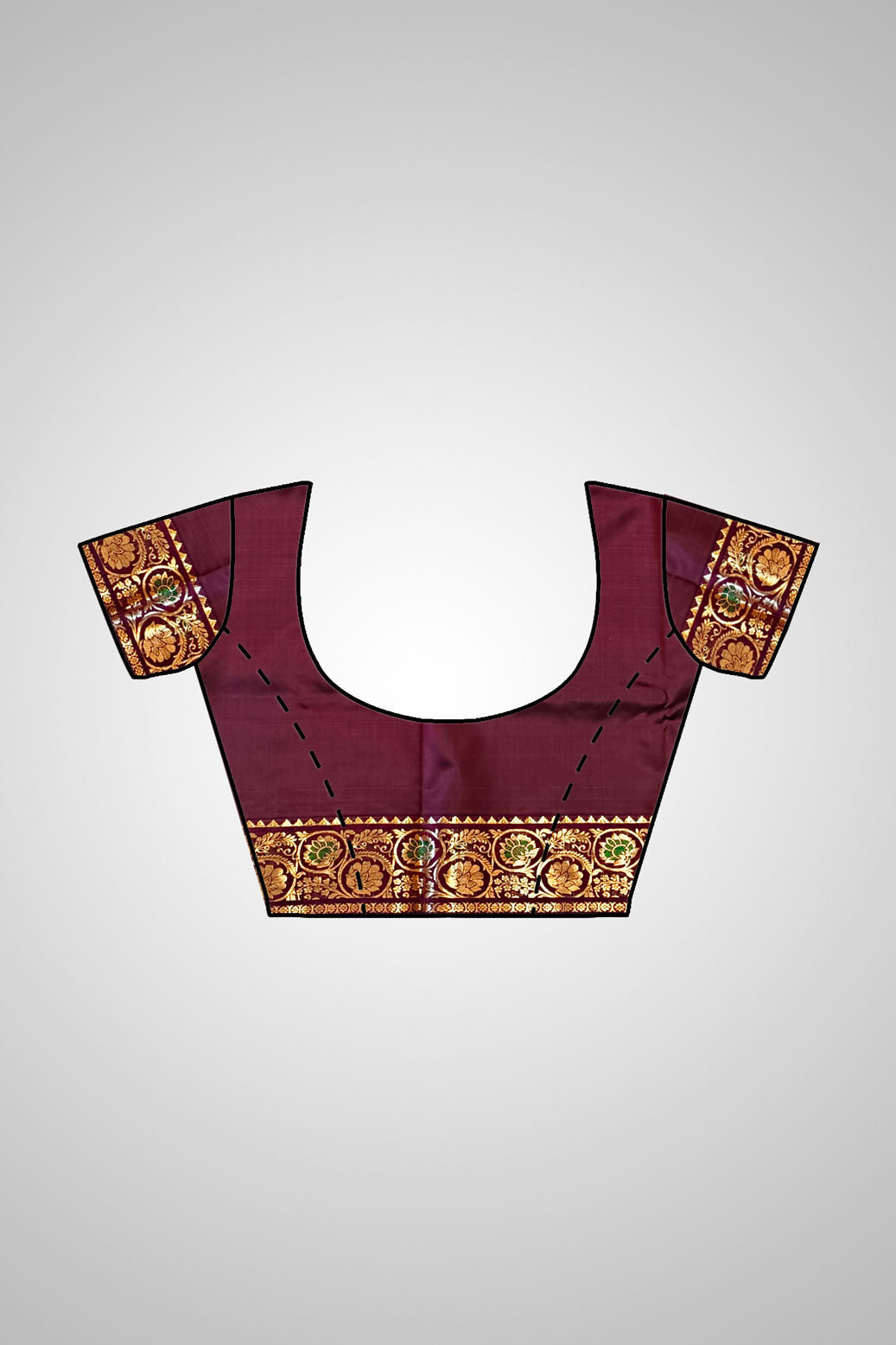 Buy Swarnachari Saree online – Saree with blouse view for styling