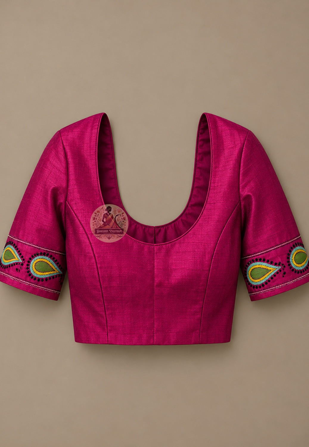Matching blouse piece included with Bishnupur handloom pure cotton silk saree, handwoven in West Bengal
