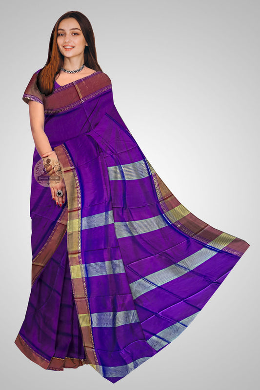 Buy Pure Katan Silk Saree online – Traditional front view of the saree