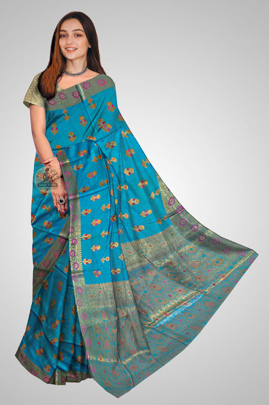Buy Muga Silk Saree online – Classic Assam weave front display