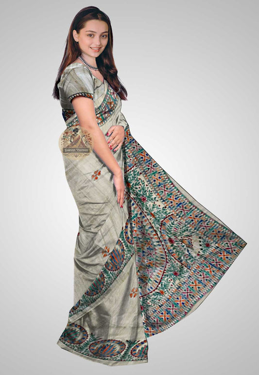 Buy Ghicha Tussar Saree online – Ghicha Tussar Saree side view