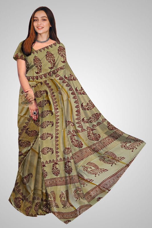 Buy Pure Silk Saree UK – Handloom silk saree front profile