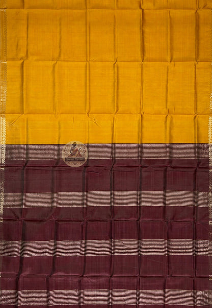 Detailed close-up of hand-woven border on Bishnupur Pure Katan Silk Saree showing the natural deep lustre of pure Katan silk and Bishnupur weave patterns rooted in centuries of Bengal's artistic and temple heritage