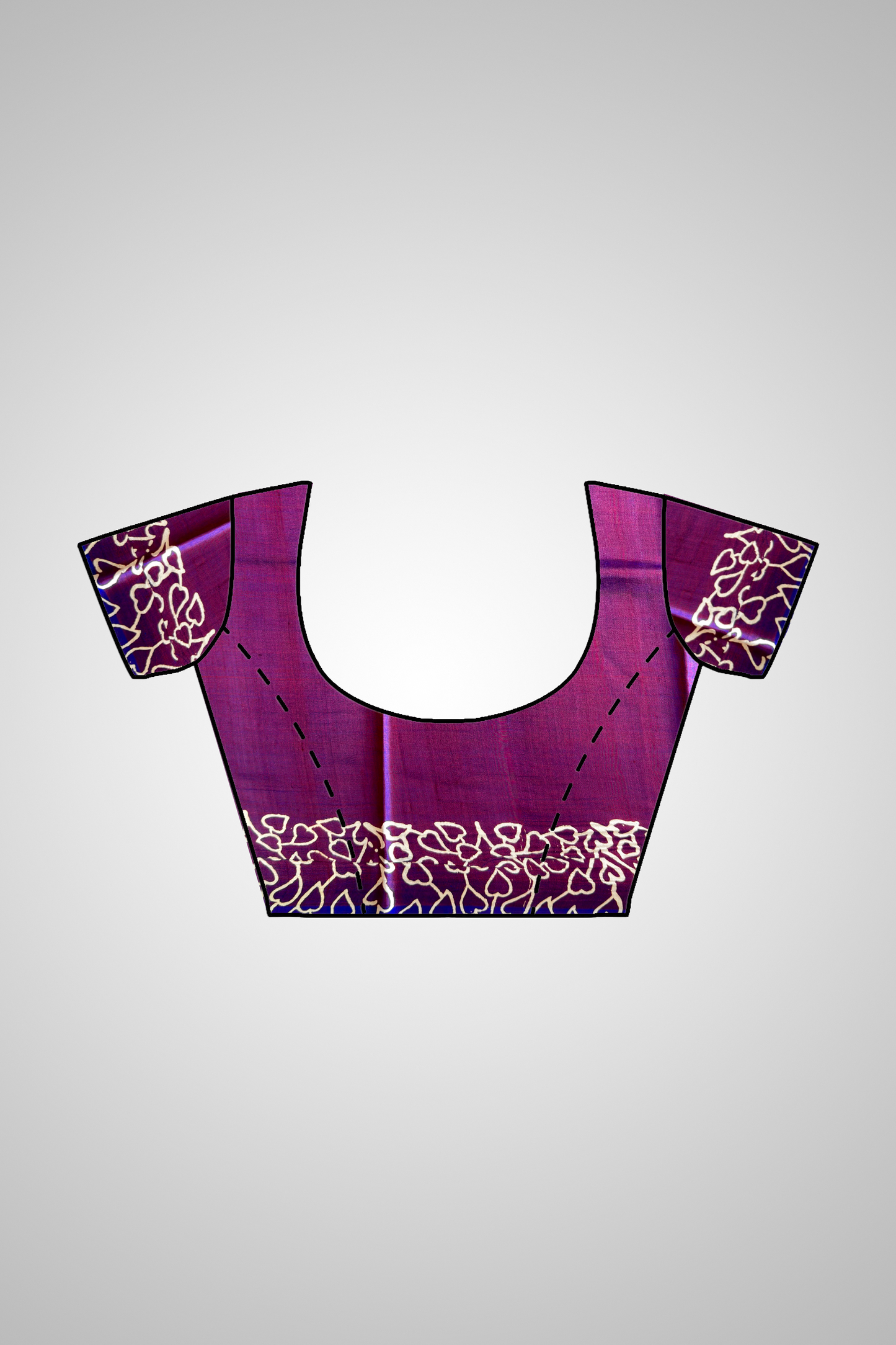 Buy Handloom Bishnupur Silk Saree online – Close-up of block print pattern