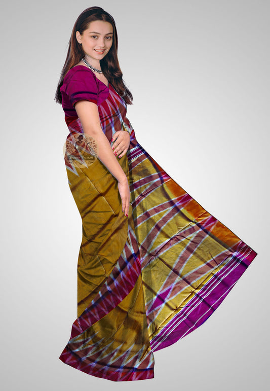 Bishnupuri Katan Silk Saree side profile – Handwoven Indian elegance for UK shoppers
