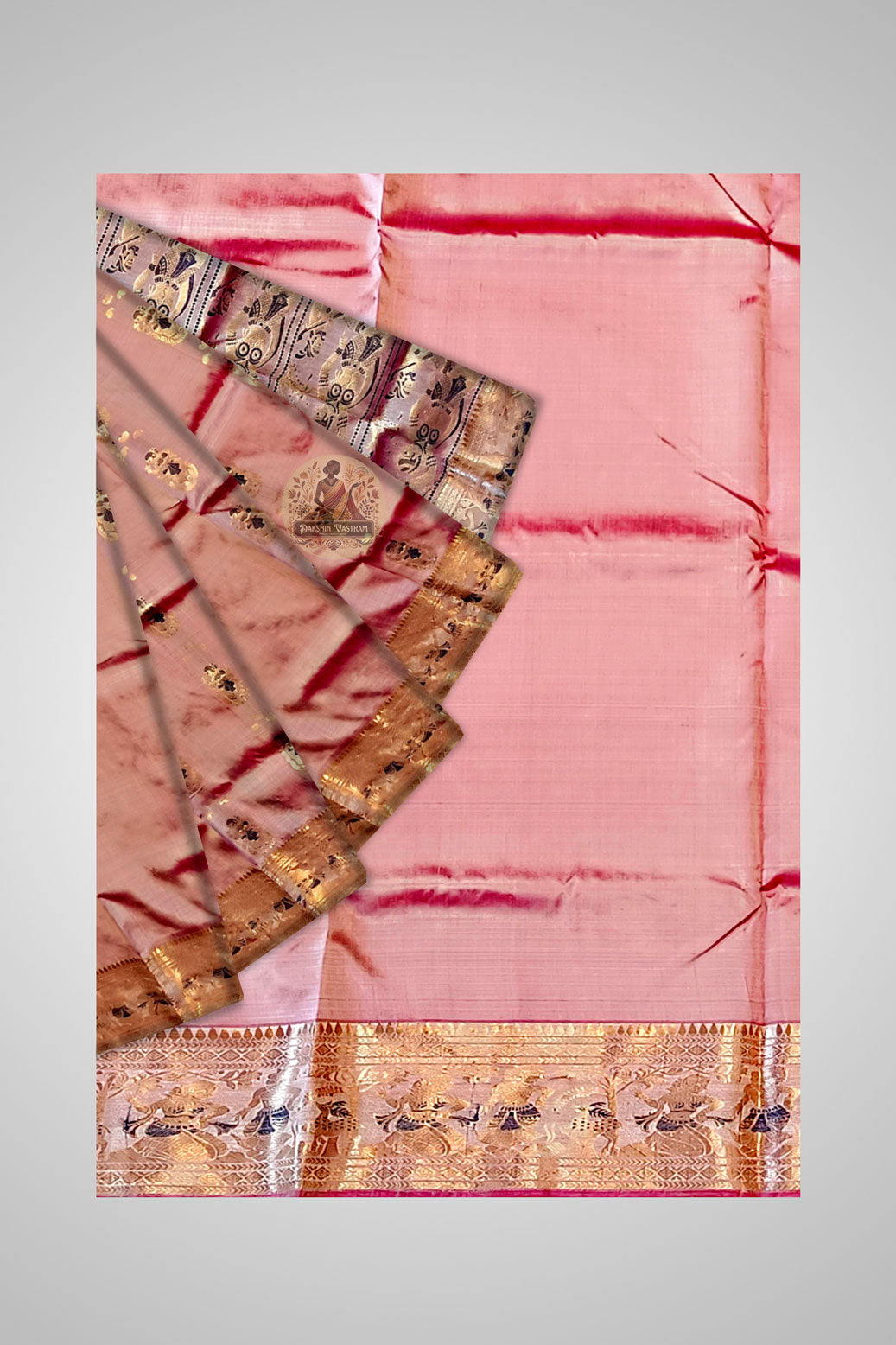 Buy Traditional Swarnachari Saree online – Detailed close-up of silk and motifs