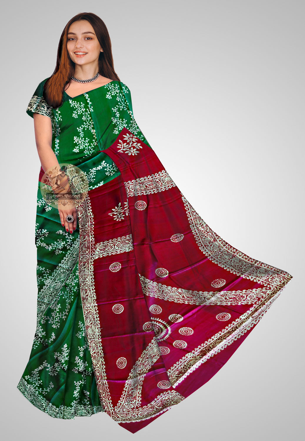 Buy Bishnupuri Katan Silk Saree online – Bishnupuri Katan Silk Saree front view