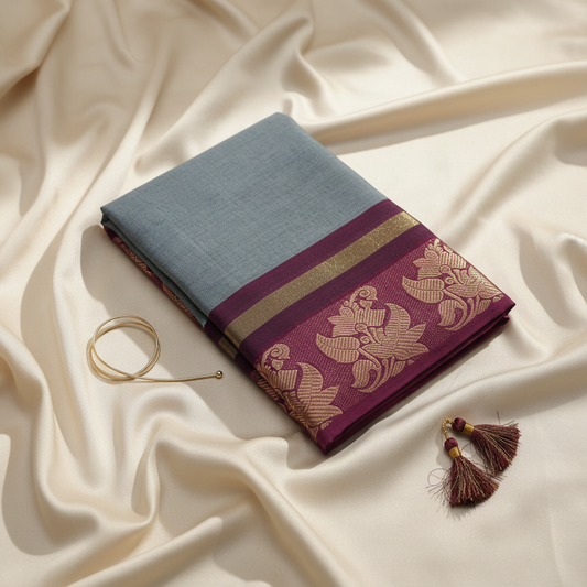 Copper Pet Saree | Natural materials, handloomed for a unique and environmentally-friendly touch.