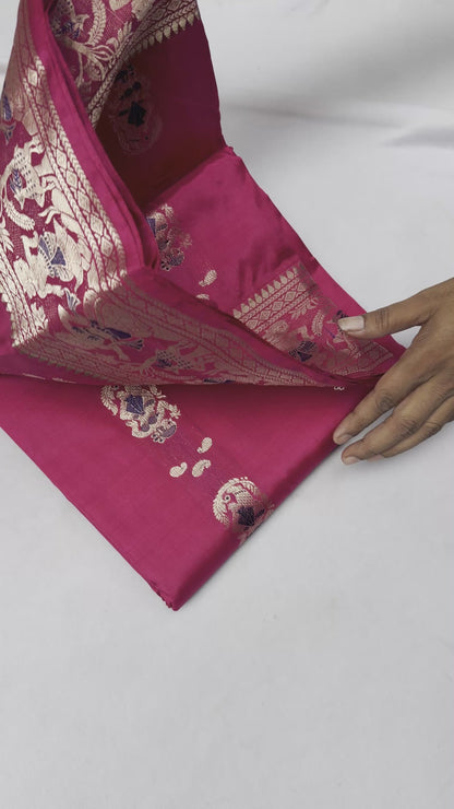 Swarnachari Silk Saree | Golden Zari Diwali Hostess Bengal